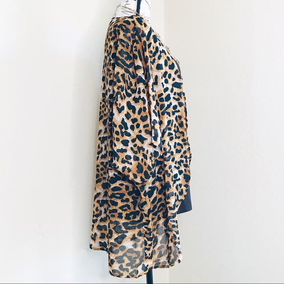 SOLD ✅ Leopard Kimono or Beach Cover Up XXL - Picture 5 of 6